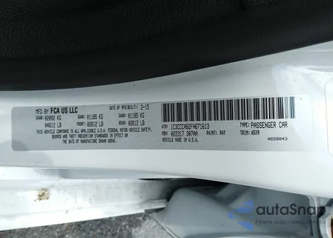 2015 Chrysler 200 Limited z USA, uszkodzony, nr VIN 1C3CCCAB2FN671613